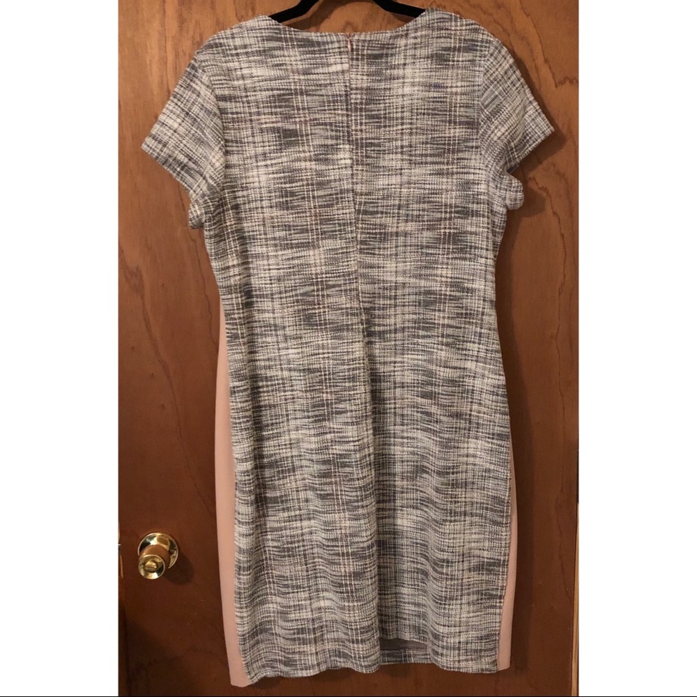 Connected Apparel Pink and Grey Bodycon Dress - Picture 2 of 7